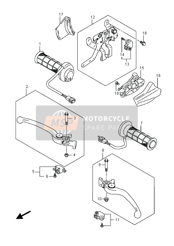 Suzuki AN650Z BURGMAN EXECUTIVE 2016 Handle Lever (AN650Z) for a 2016 Suzuki AN650Z BURGMAN EXECUTIVE